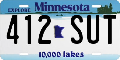 MN license plate 412SUT