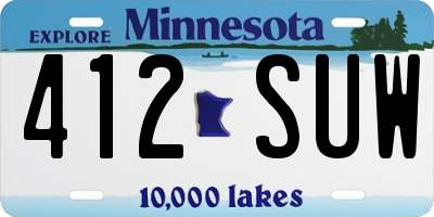 MN license plate 412SUW