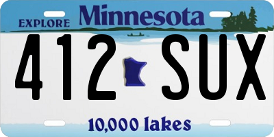 MN license plate 412SUX