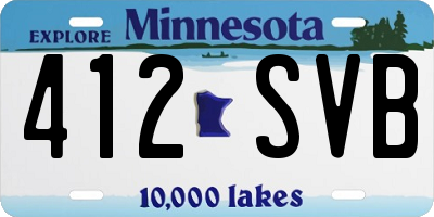 MN license plate 412SVB