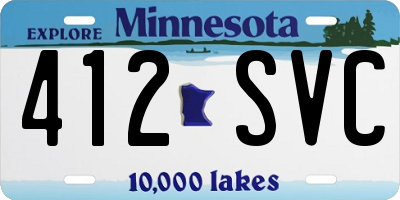 MN license plate 412SVC