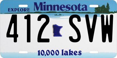 MN license plate 412SVW