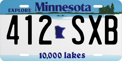 MN license plate 412SXB