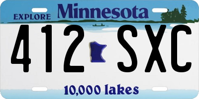 MN license plate 412SXC