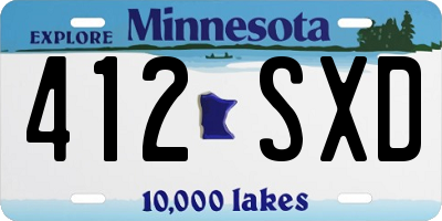 MN license plate 412SXD
