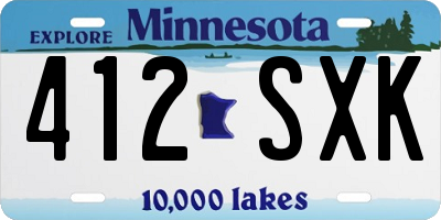 MN license plate 412SXK