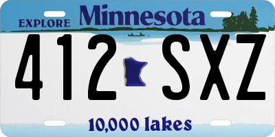 MN license plate 412SXZ
