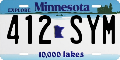 MN license plate 412SYM