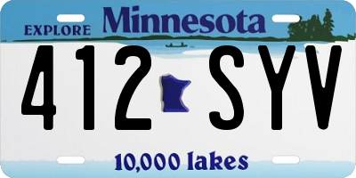 MN license plate 412SYV