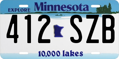 MN license plate 412SZB