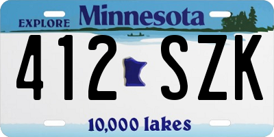 MN license plate 412SZK