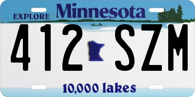 MN license plate 412SZM