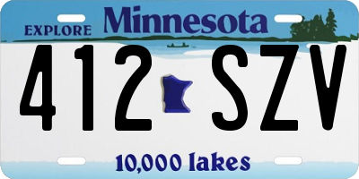 MN license plate 412SZV