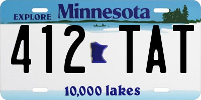MN license plate 412TAT