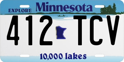 MN license plate 412TCV