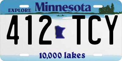 MN license plate 412TCY