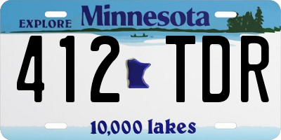 MN license plate 412TDR