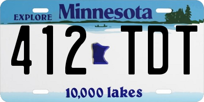 MN license plate 412TDT