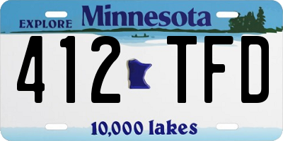 MN license plate 412TFD
