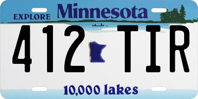 MN license plate 412TIR