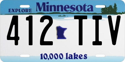 MN license plate 412TIV