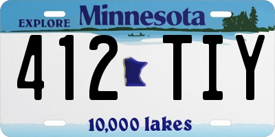 MN license plate 412TIY