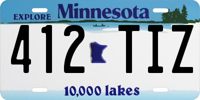 MN license plate 412TIZ