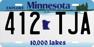 MN license plate 412TJA