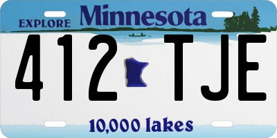 MN license plate 412TJE