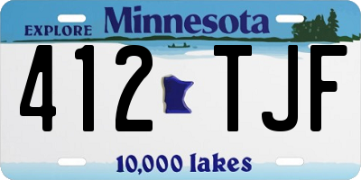 MN license plate 412TJF
