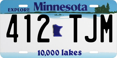 MN license plate 412TJM