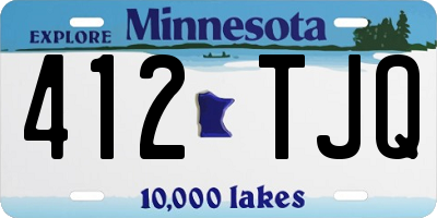 MN license plate 412TJQ