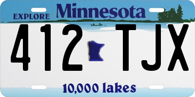 MN license plate 412TJX