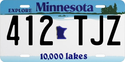 MN license plate 412TJZ