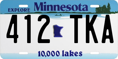 MN license plate 412TKA