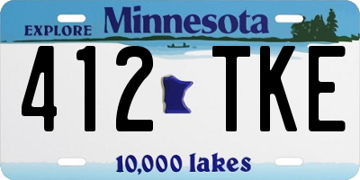 MN license plate 412TKE