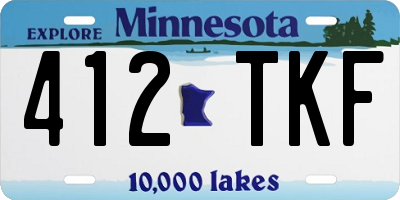 MN license plate 412TKF