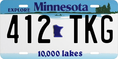 MN license plate 412TKG