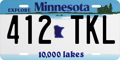 MN license plate 412TKL