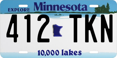 MN license plate 412TKN