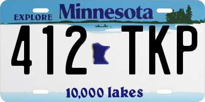 MN license plate 412TKP