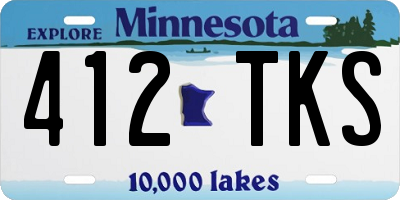 MN license plate 412TKS