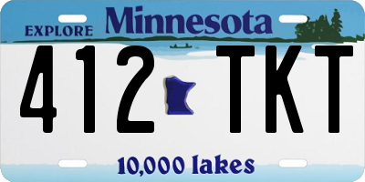 MN license plate 412TKT