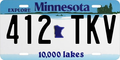 MN license plate 412TKV