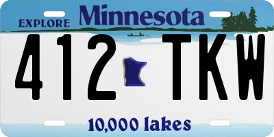 MN license plate 412TKW