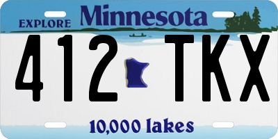 MN license plate 412TKX