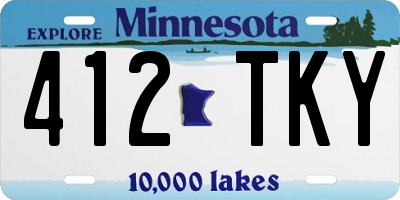 MN license plate 412TKY