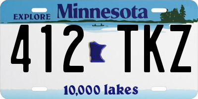 MN license plate 412TKZ