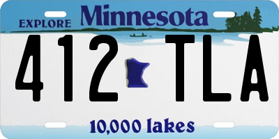 MN license plate 412TLA
