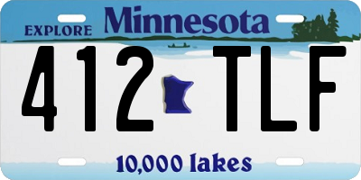 MN license plate 412TLF